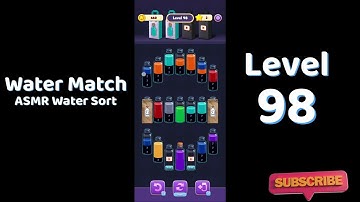 Water Match Level 98 Walkthrough 💧🎮 | Water Match ASMR Water Sort | Solutionguruji