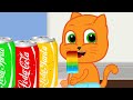 Cats Family en Français - Coca Cola Arc-en-ciel Dessin Animé 2022 en Français