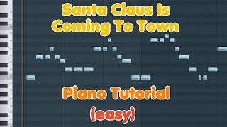Santa Claus Is Coming To Town | Piano Tutorial (easy)