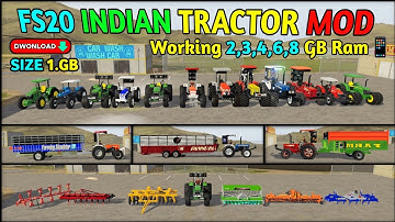 FS20 Nishu Deshwal Tractors Mod || FS 20 all Indian Tractor Mod || Farming Simulator 20 || fs20 mod