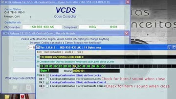 [DIY] VagCom VCDS: Horn (sound) and Blink when open/close car