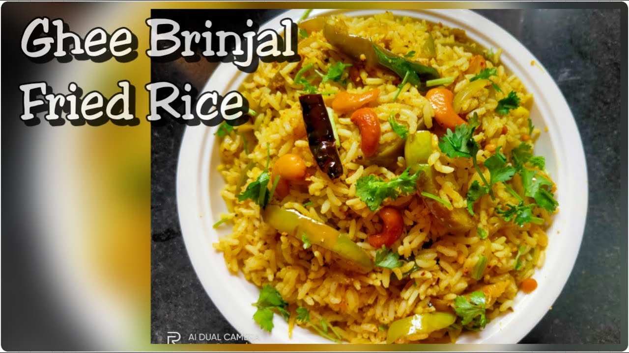 Ghee Brinjal Fried rice Lunch box receipeநெய் கத்தரிக்காய் சாதம்Tasty lunch box receipe in