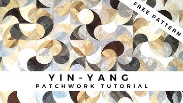 Yin-Yang patchwork template tutorial -- FREE COLORING DOWNLOAD