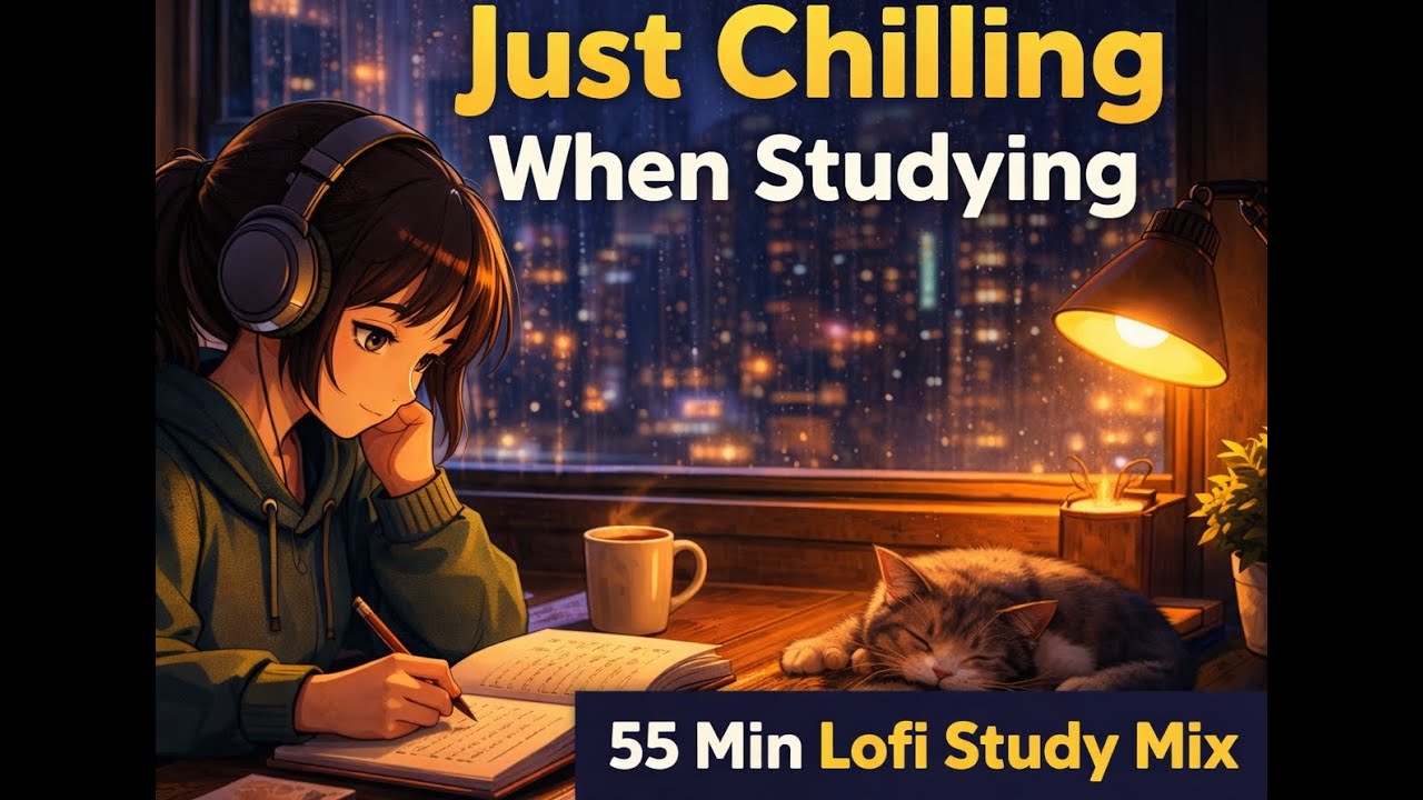 Just Chilling When Studying ☕ | 55 Min Lofi Study Mix🌙🎧