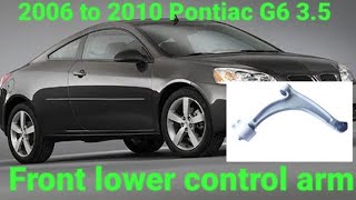 2009 Pontiac G6 GT Lower control arm replacement. (just some pointers) make sure stay safe.