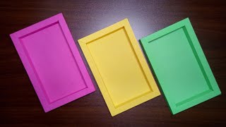 Simple Paper Frame || DIY RECTANGULAR FRAME USING AN A4 COLORED PAPER (DIY ) (Craft)