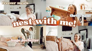 NEST WITH ME!! huge declutter, prepping meals and getting ready for baby