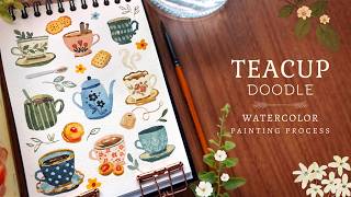 Easy Teacup Doodles: Watercolor Tutorial