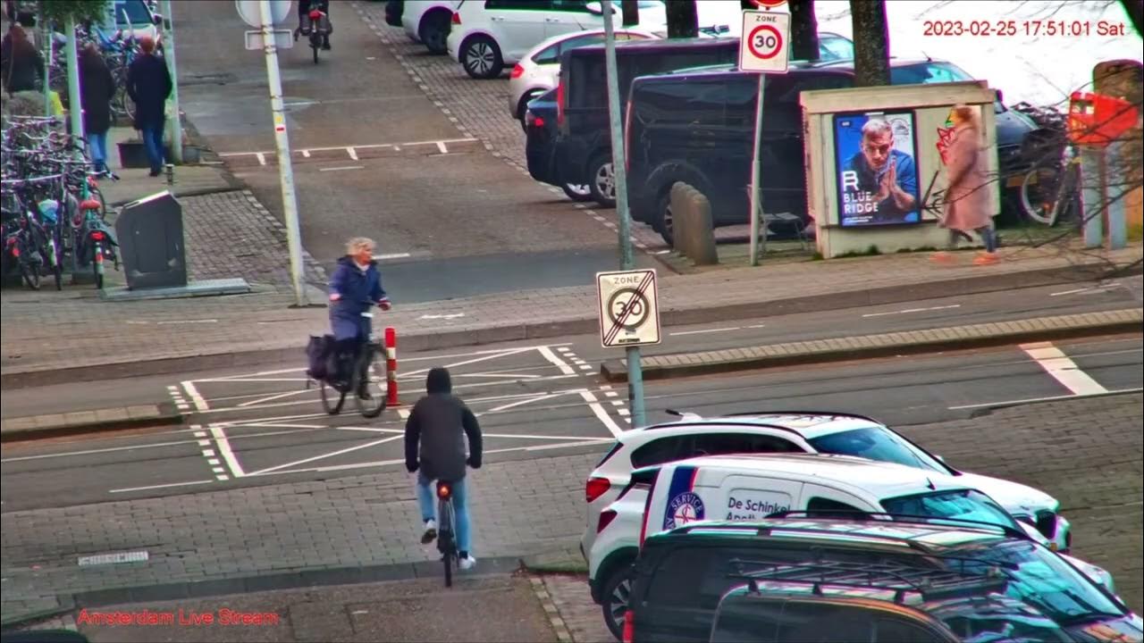 Amsterdam Webcam- Dog Falls Into Canal (Zat 25 Febr 2023)