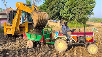 Jcb 3dx Backhoe Loader Machine Loading Fertilizer In Eicher Tractor | Jcb Tractor | Jcb Video 