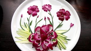 Purple Onion Lotus Flower Cutting Garnish - Vegetable Decoration
