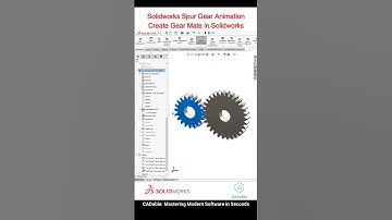 Solidworks Spur Gear Animation | Create Gear Mate in Solidworks #spurgearanimation #gearmate #cadcam