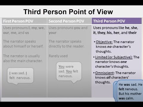 Point of View (Part 2) - Third Person Objective, Limited, and Omniscient -- Video and Worksheet