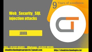 Web_Security_SQL injection attacks | Cloud Technologies | IEEE Projects Hyderabad | Ameerpet