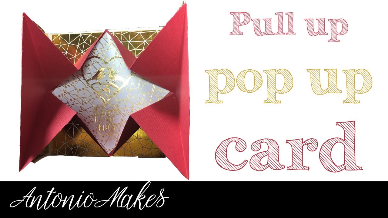 How to make a pull up accordion card | Pop up anniversary card ...