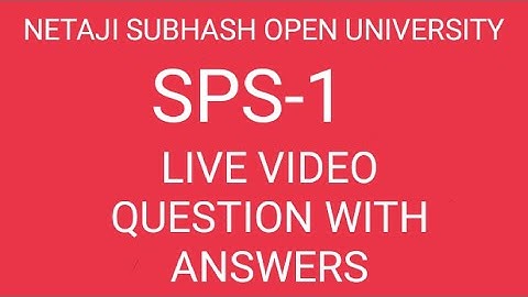 NSOU BDP FINAL EXAM SPS-1 LIVE EXAM VIDEO QUESTION WITH ANSWERS #nsou #finalexam #bdp