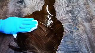 Celebrity Putting oil on bookmatched black walnut Profile