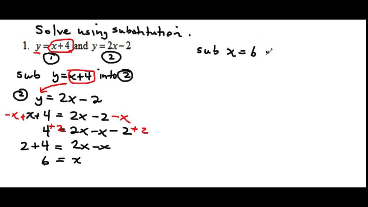 5 2 Solve Linear Systems Using Substitution - YouTube