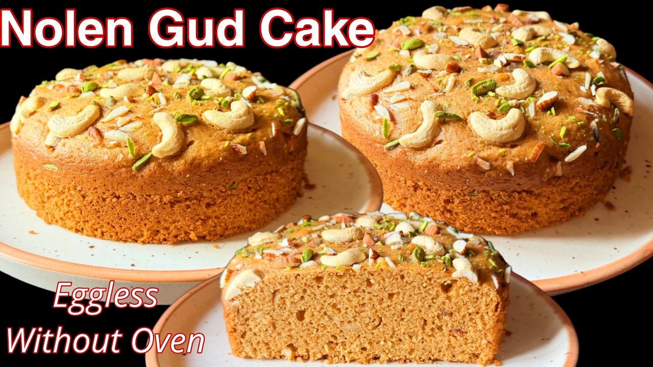 Nolen Gud Atta Cake | Eggless Cake Without Oven | Nolen Gud Cake | Eggless Palm jaggery Cake