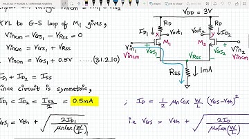 Analog VLSI Design Lecture 31.2a: MOS differential amplifier numerical Part 2a