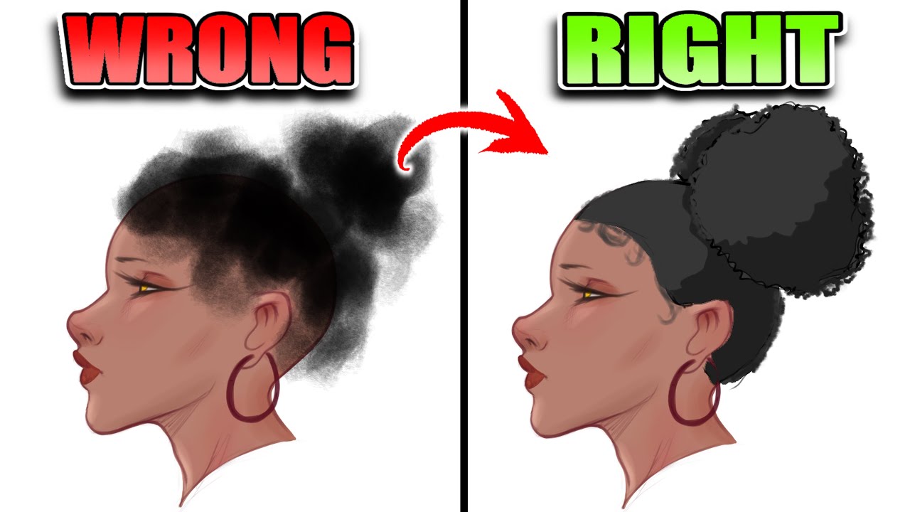 How to Draw Black Hair 4-C texture (Digital)