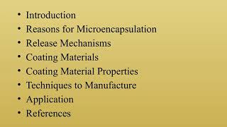 Microencapsulation