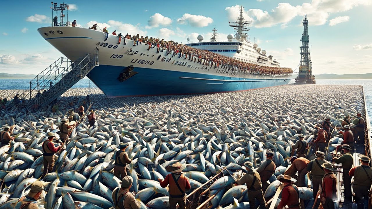 How to catch billions of mackerel with giant trawls, catch and process fish mackerel on modern boats