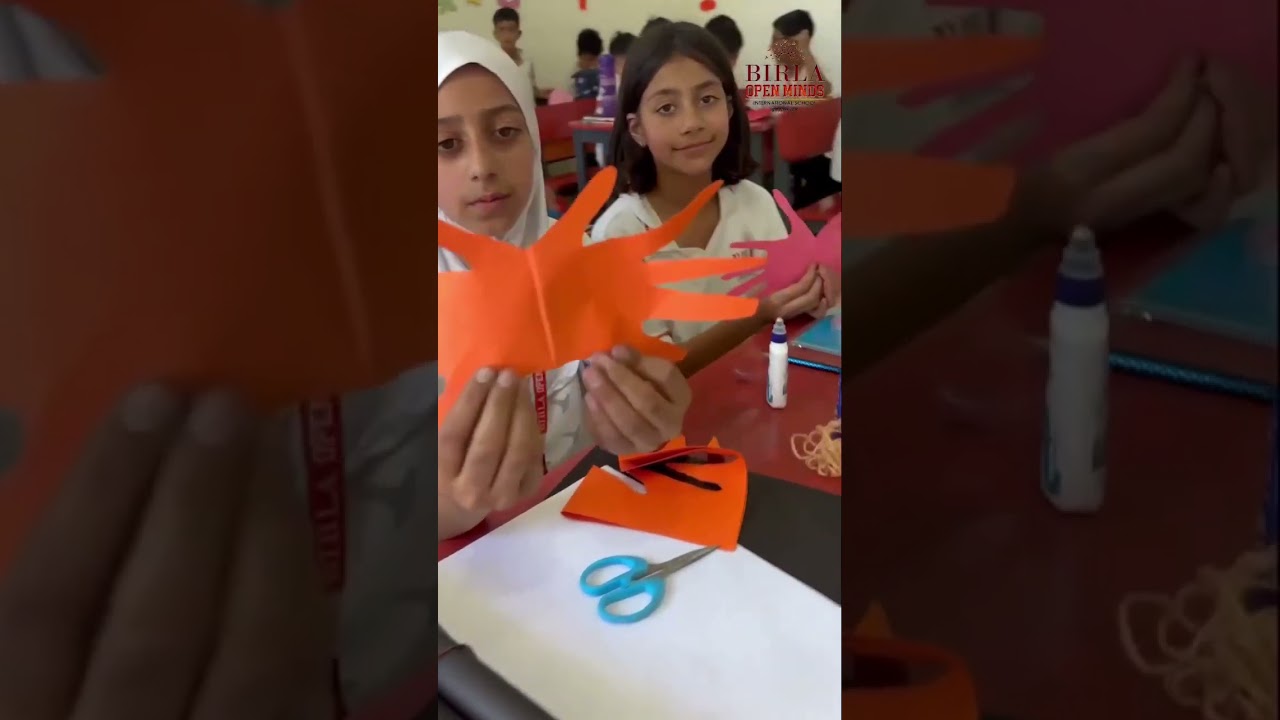 Our creative 4th graders turned their handprints into colorful crabs using paper and imagination!