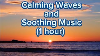 Serene Sunset Shores: 1 Hour of Calming Waves and Soothing Music for Sleep, Meditation, Relaxation