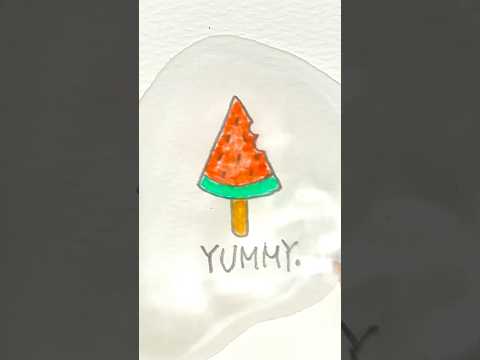 Yummy watermelon ice cream #coloring #easydrawing #howtodraw #drawing #kids #watermelon #cute