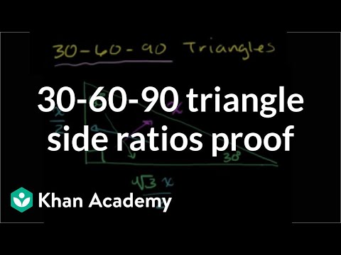 Video: Hvad er forholdet mellem sidelængder i en 30 60 90 trekant?