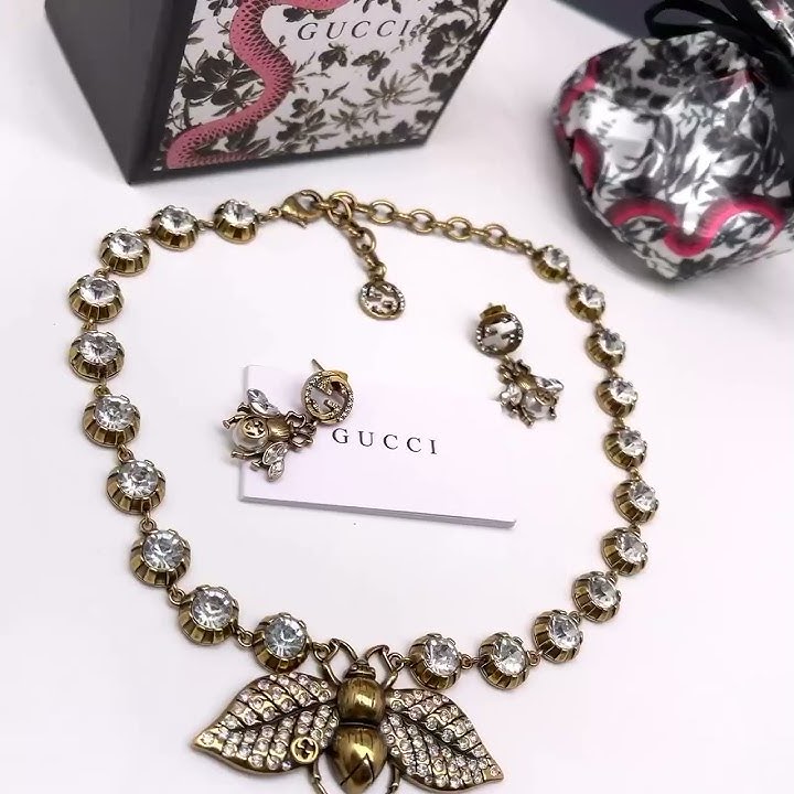 Колье и серьги Gucci Гуччи пчела - YouTube