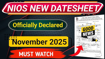 NIOS New Datesheet Officially Declared November 2025