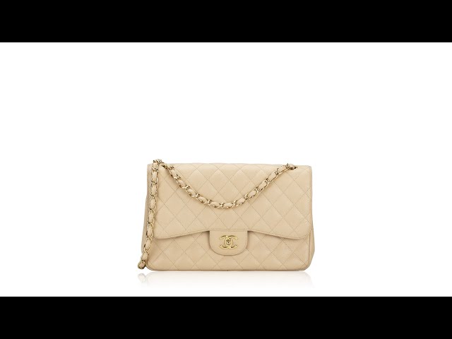 Chanel Beige Quilted Caviar New Classic Double Flap Jumbo Q6BAQP0FI4032