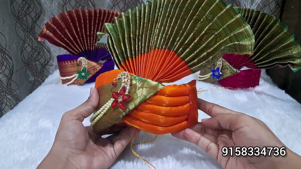 गणेशोत्सवासाठी खास तयार केलेला पारंपरिक पैठणी फेटा आणि दगडू शेठ फेटा. 9158334736 