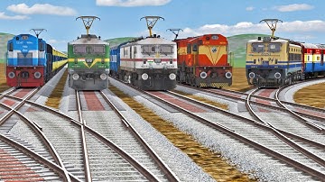 HIGH SPEED TRAINS EACH OTHER CROSSING AT BUMPY RISKY RAILROAD TRACKS | BeamNG.Drive –Train simulator