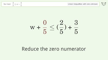 Solving Linear Inequalities: 2/5 is Greater Than or Equal to w-3/5