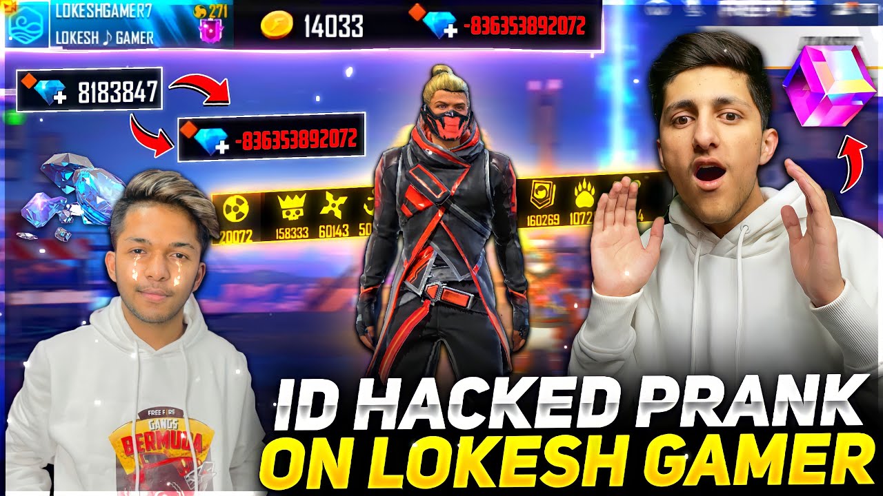 Wasting All Diamond Of Lokesh Gamer💎 Id Hack Prank Global Top 1 Badges 😂  - Garena Free Fire 