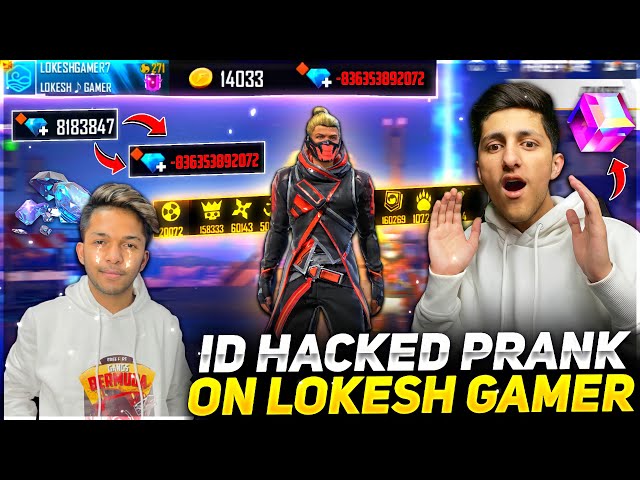 Wasting All Diamond Of Lokesh Gamer💎 Id Hack Prank Global Top 1 Badges 😂  - Garena Free Fire 