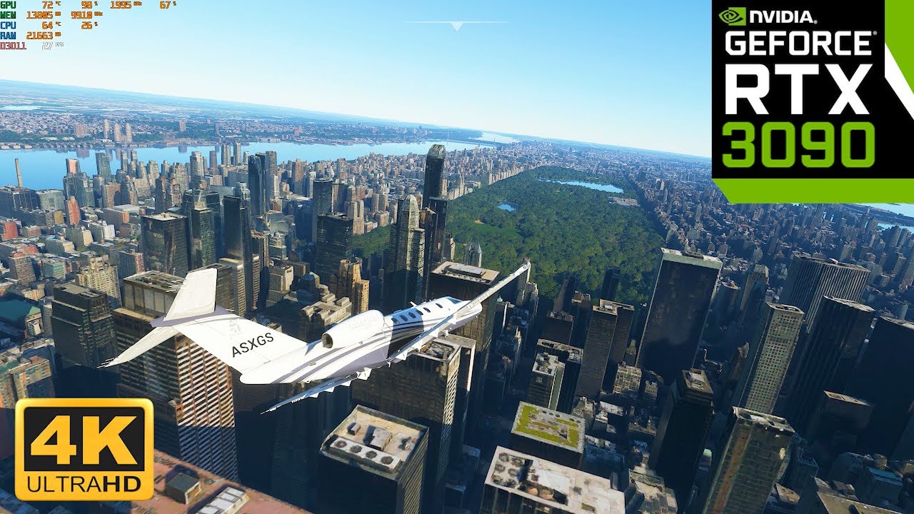 Microsoft Flight Simulator 2020 New York City 4K - RTX 3090 Ultra Graphics Gameplay