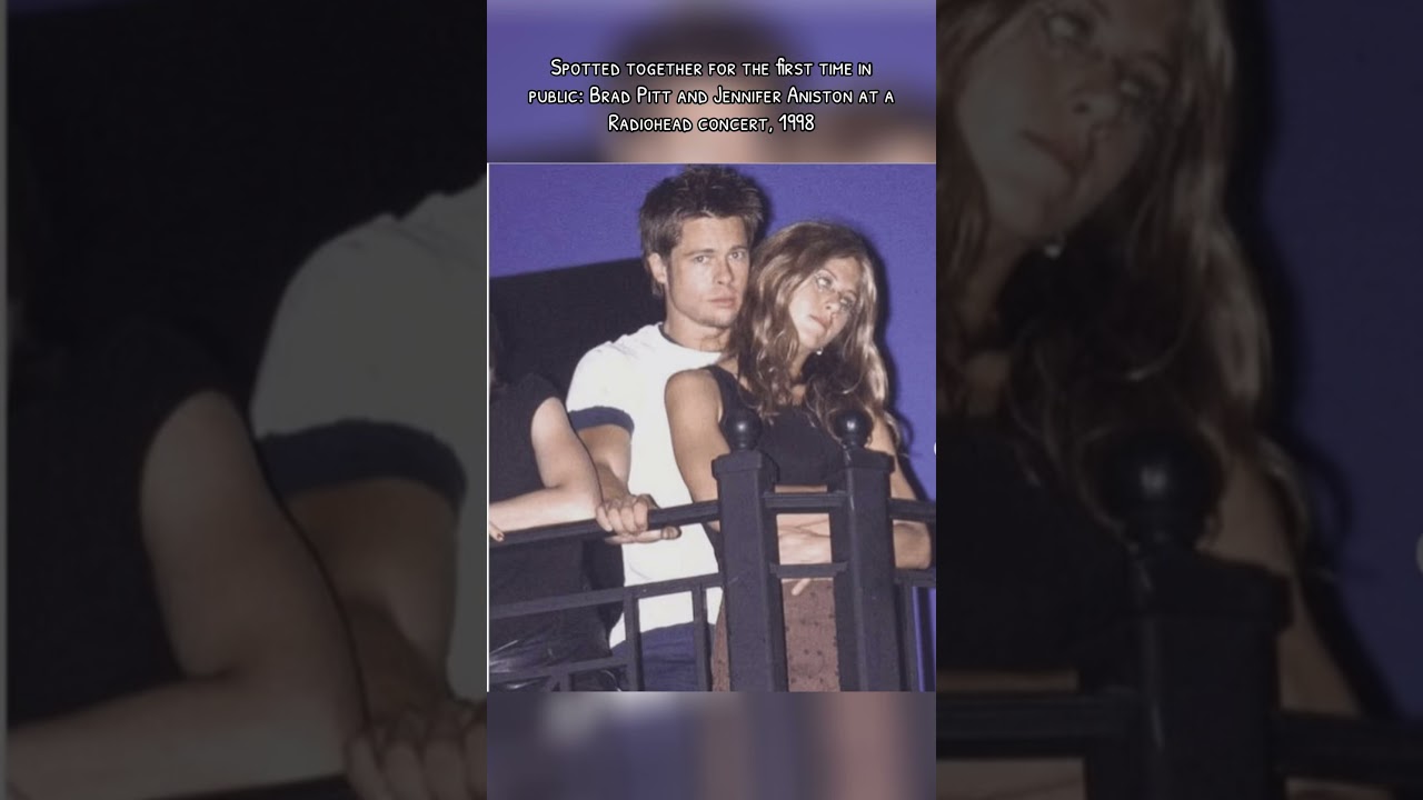 Spotted together for the first time in public: Brad Pitt and Jennifer Aniston at a concert, 1998