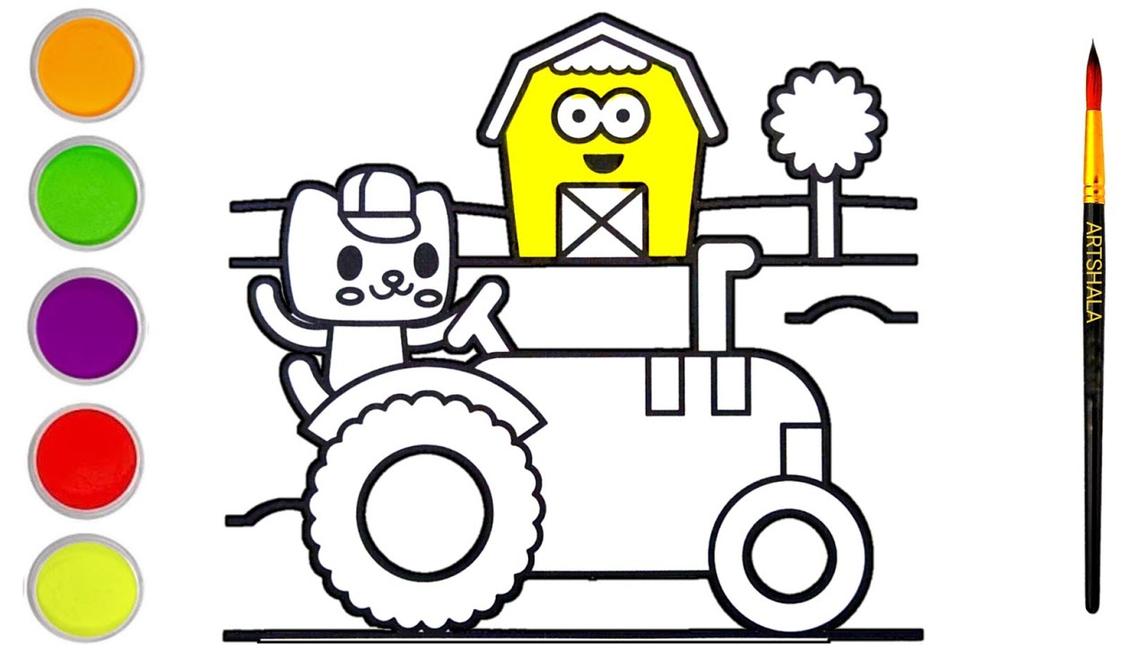 Видеоурок по рисованию сельскохозяйственного трактора | Toyshala