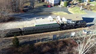 Famous Steam Train Aerial View Profile