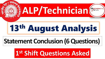 ALP 13 August Analysis 1st Shift
