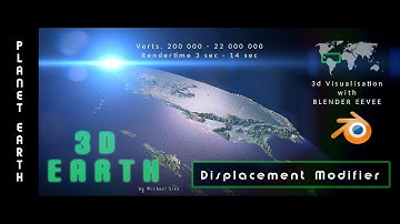 PLANET EARTH BLENDER EEVEE VISUALISATION - Ground Displacement and Dynamic Clouds