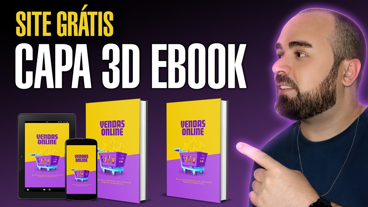 Como fazer CAPA 3D para Ebook SEM PAGAR nada - Site incrível!