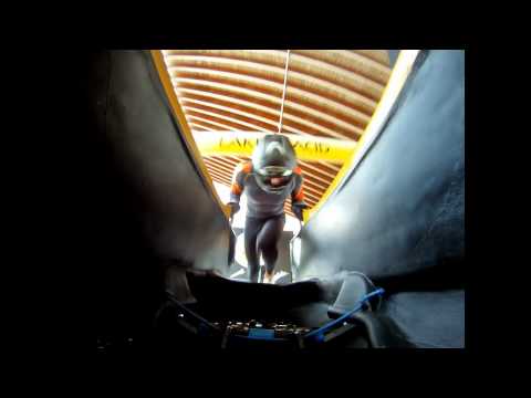 Lake Placid 2 Man Bobsled Run - Brakeman View Inside the Sled