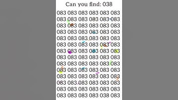 Can you find 038? If you find comment,otherwise share. #Juegos #maths #braintest #iq #puzzle #riddle