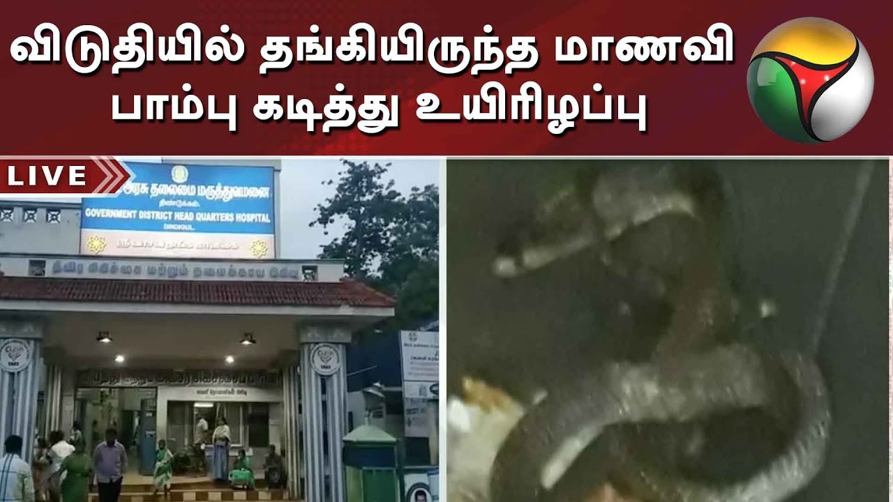 live tamil news 7 tv channels விடுதியில் தங்கியிருந்த மாணவி பாம்பு கடித்து உயிரிழப்பு: பின்னணி தகவல் | Dindigul | Hostel | Snake