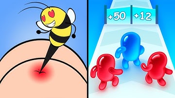 Help Me Tricky Puzzle Vs Join Blob Clash 🐝🐛👤🧟‍♂️ Max All Levels Android iOS Gameplay Ep 85
